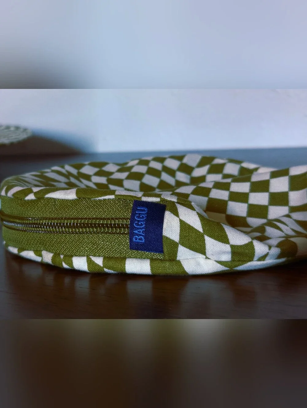 RARE Retired BAGGU Packable Sun Hat Green Checkerboard Print - Picture 2 of 3